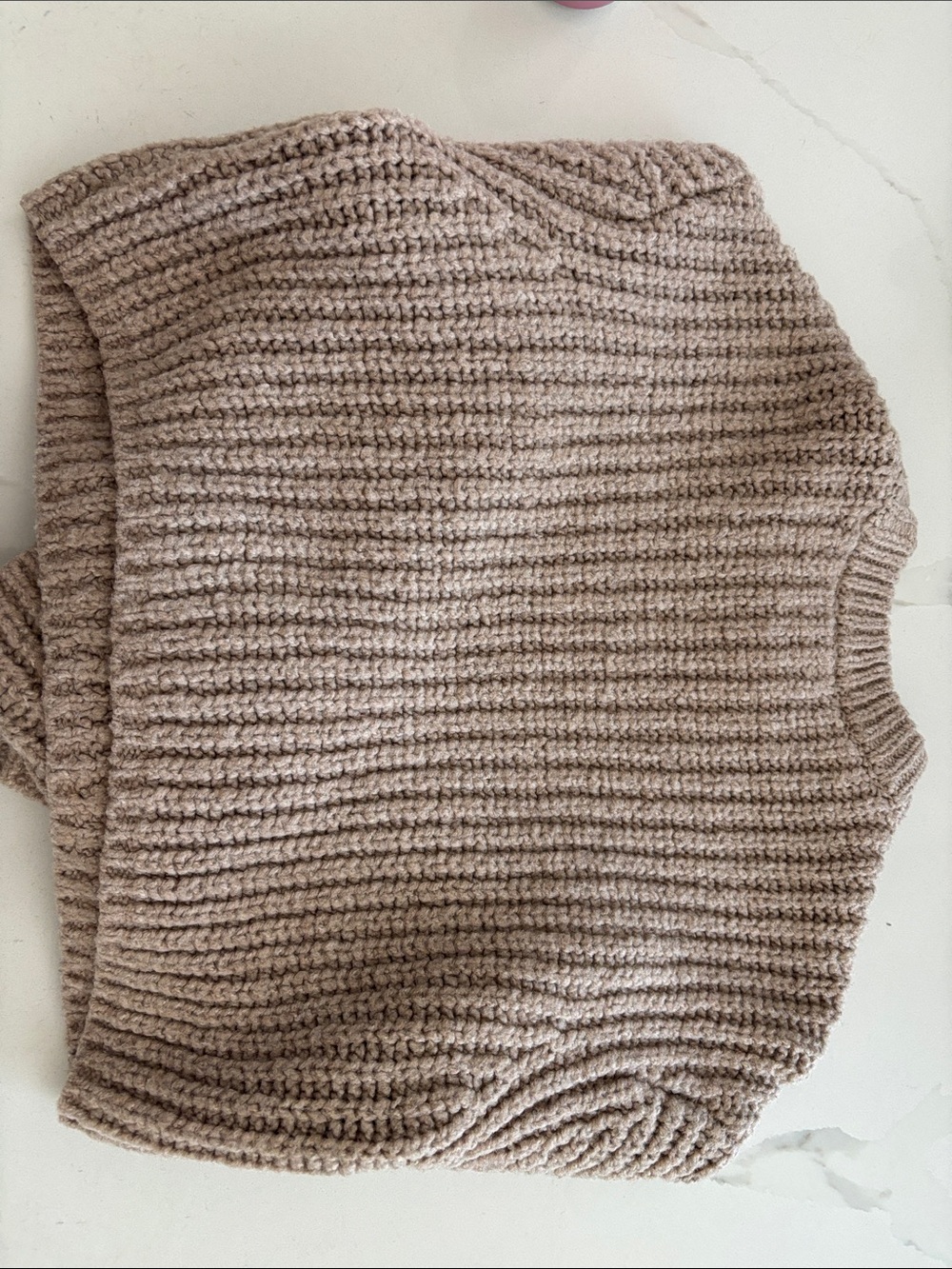 Garage Size XS Chunky Tan Cropped Sweater - Picture 3 of 3